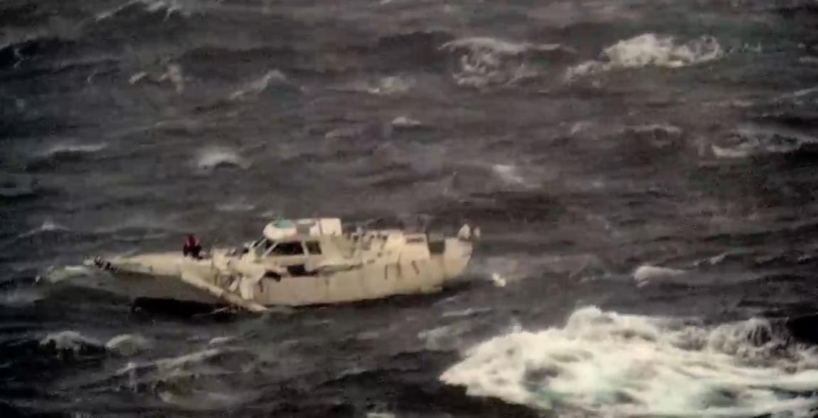 Sailor on yacht in distress