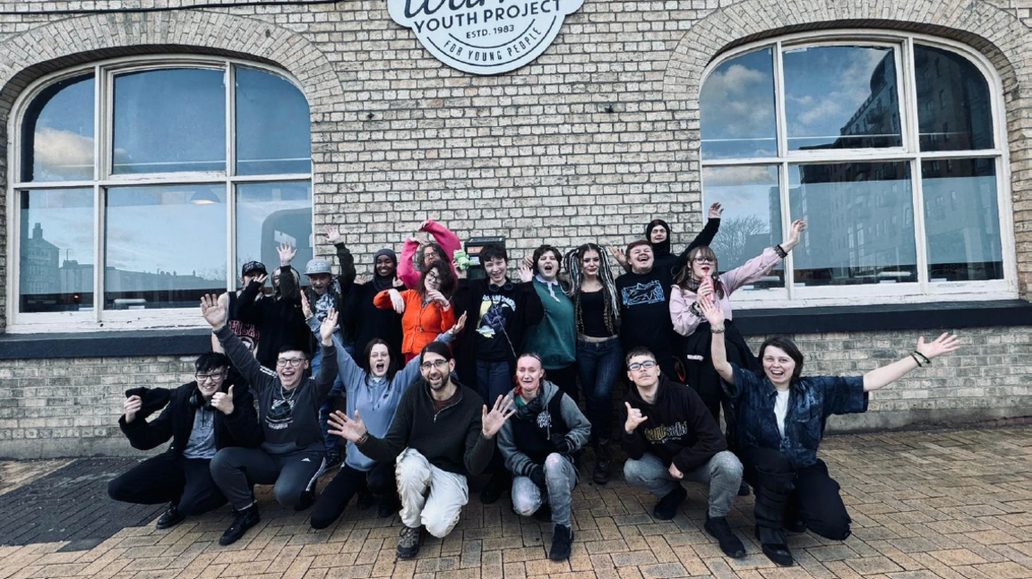 Young people outside The Warren Project in Hull