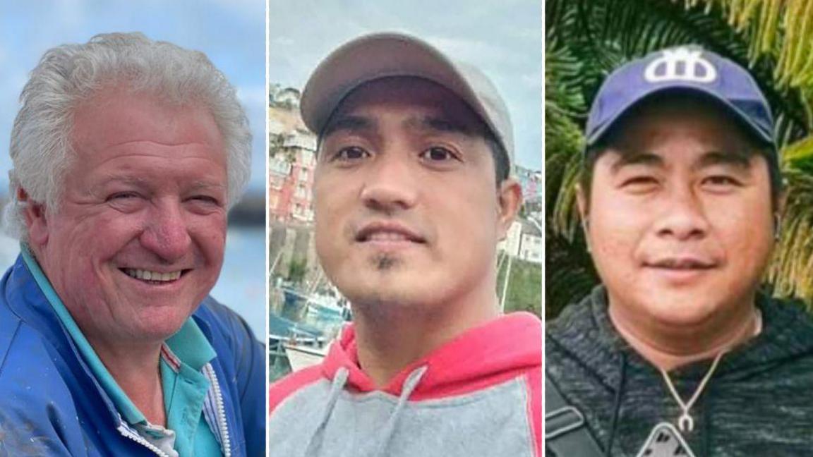 Individual pictures of all three men. On the left is Michael Michieli, in the middle is Jervis Baligat and on the right is Larry Simyunn 