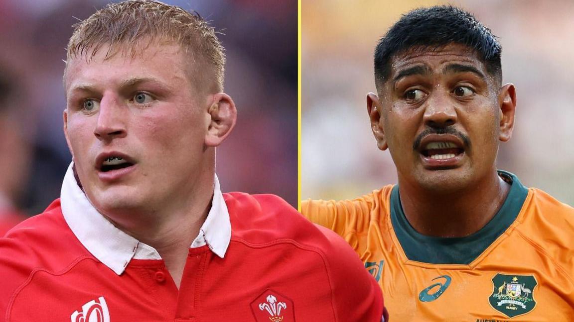 Wales flanker Jac Morgan and Australia lock Will Skelton 