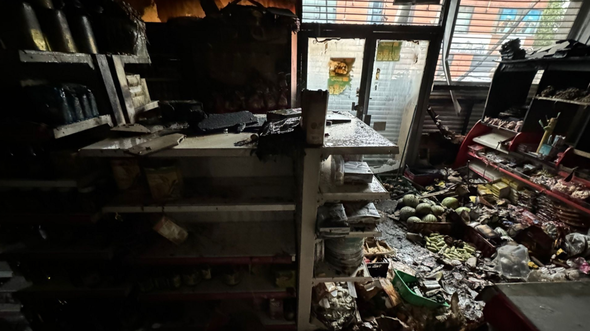 Supermarket damaged in the Donegall Road area of south Belfast