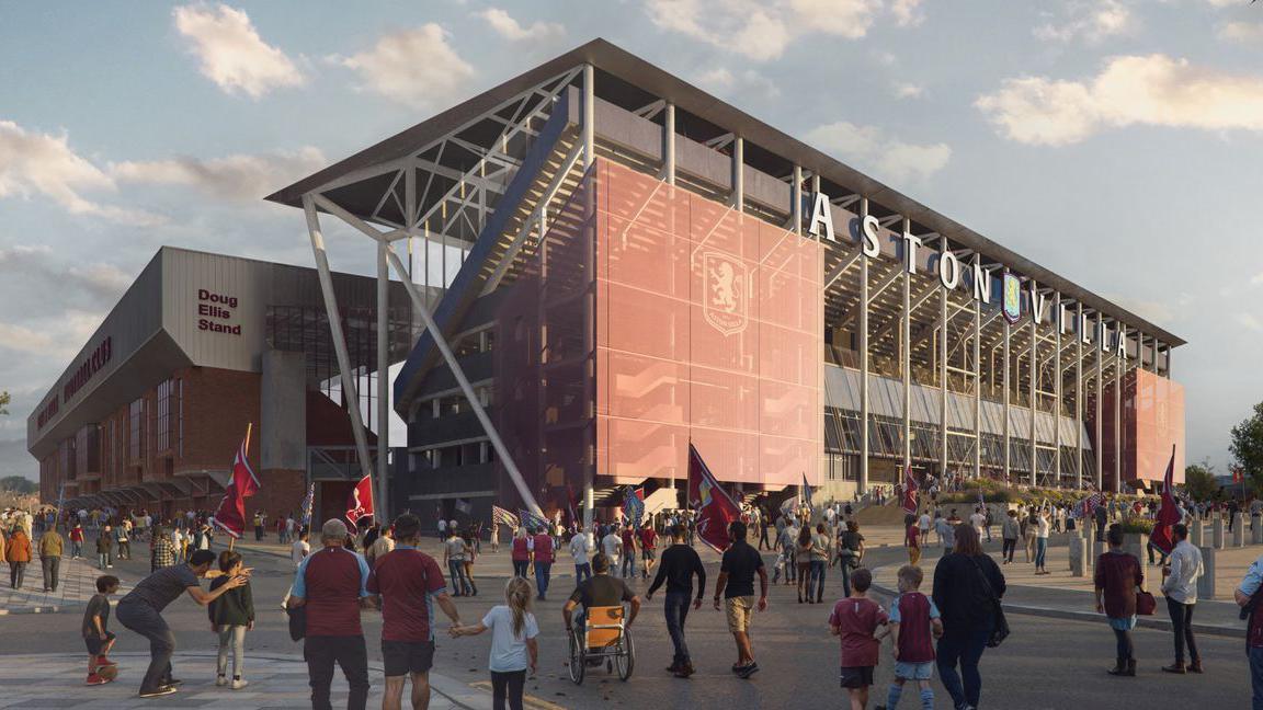 Computer generated image showing Villa Park's redevelopment plans.
