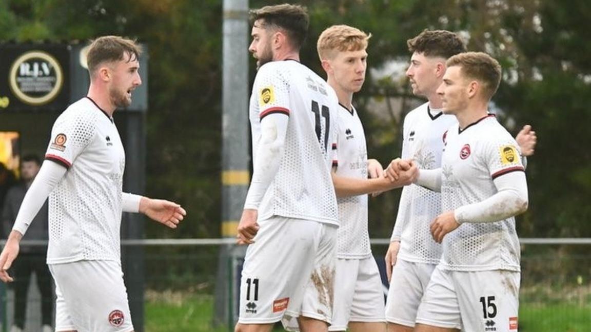 Truro City celebrate a goal against St Albans City