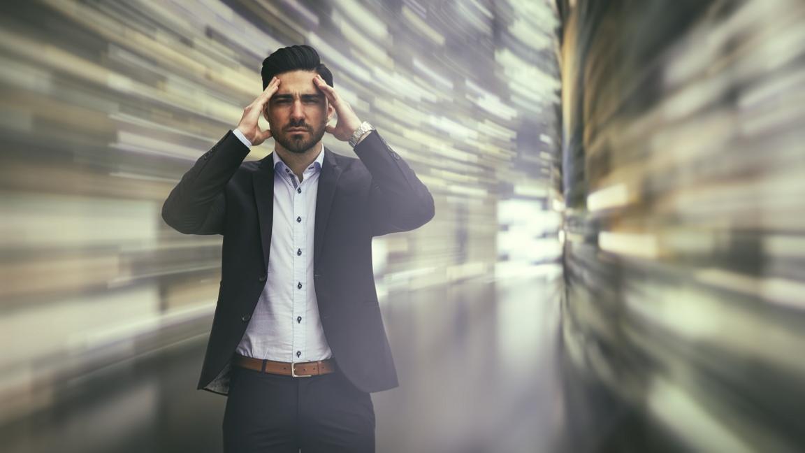 Stock photo of man stressed