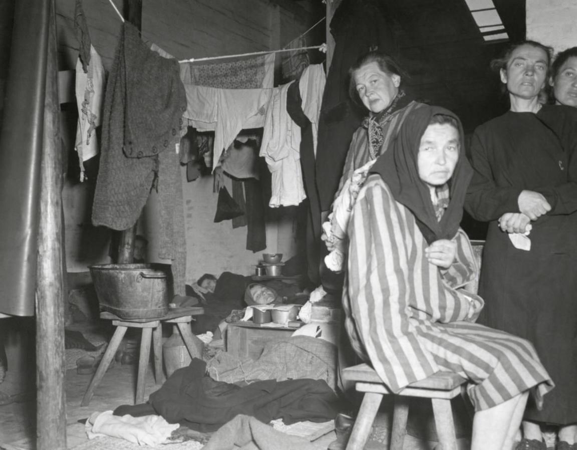 Women in Belsen hut