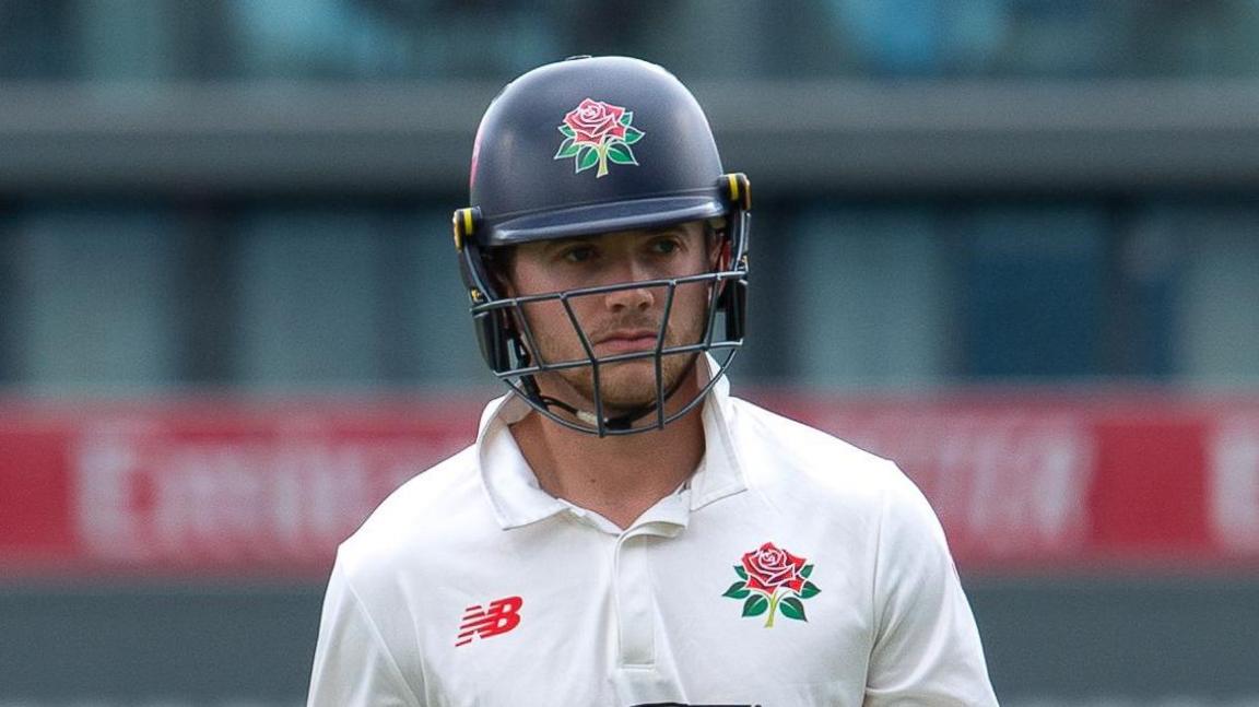 Matty Hurst in Lancashire whites