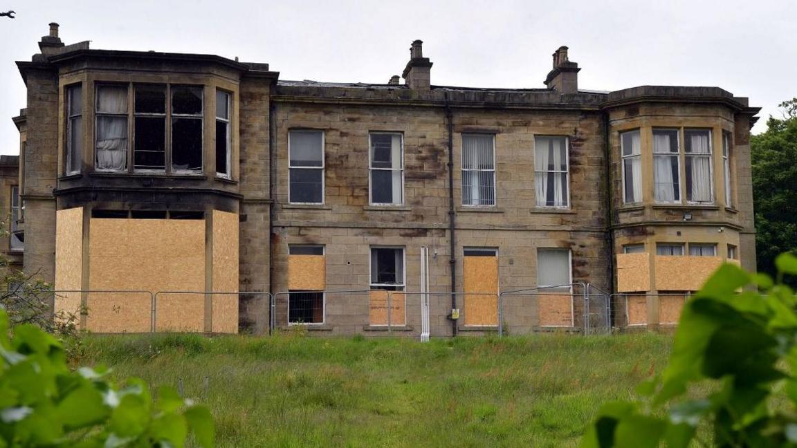 Fire-damaged building