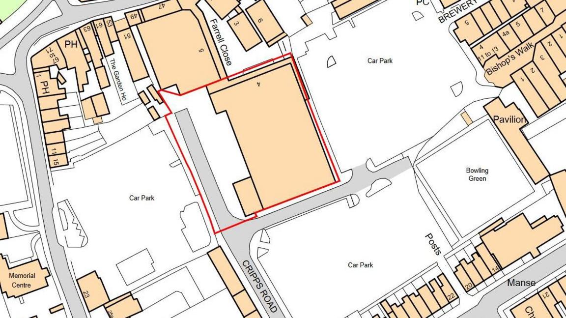 Drawing of where the site is in Cirencester