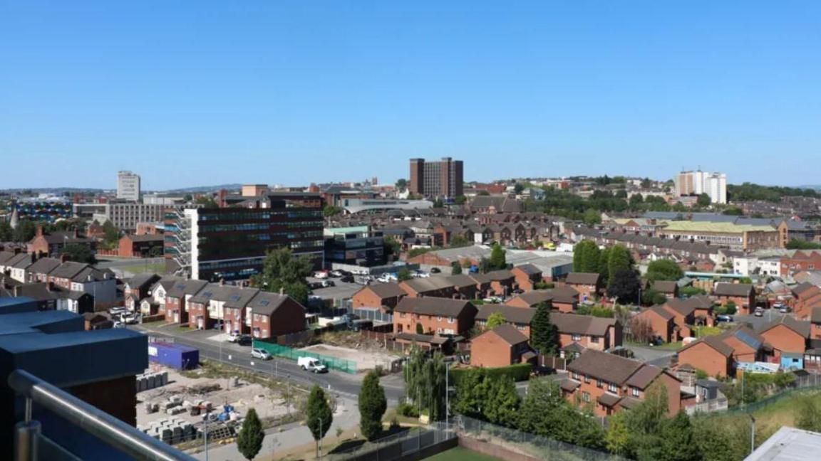 General view of Stoke-on-Trent city centre 