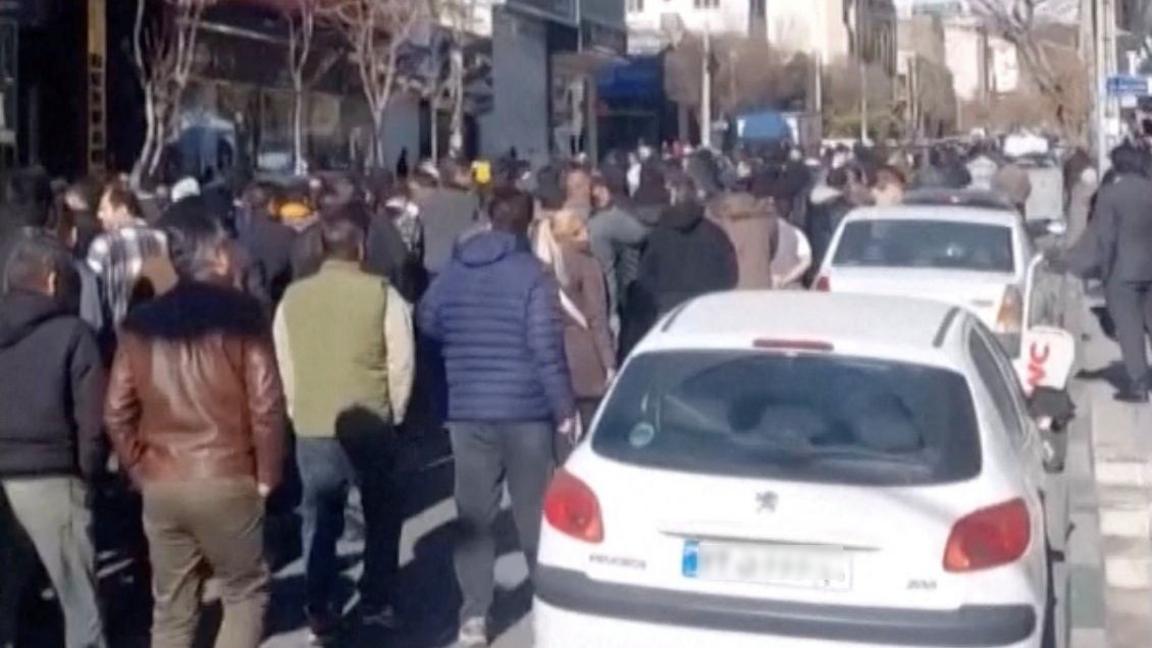 A still image from a social media video showing people walking in Tehran, Iran. Photo: 30 December 2025