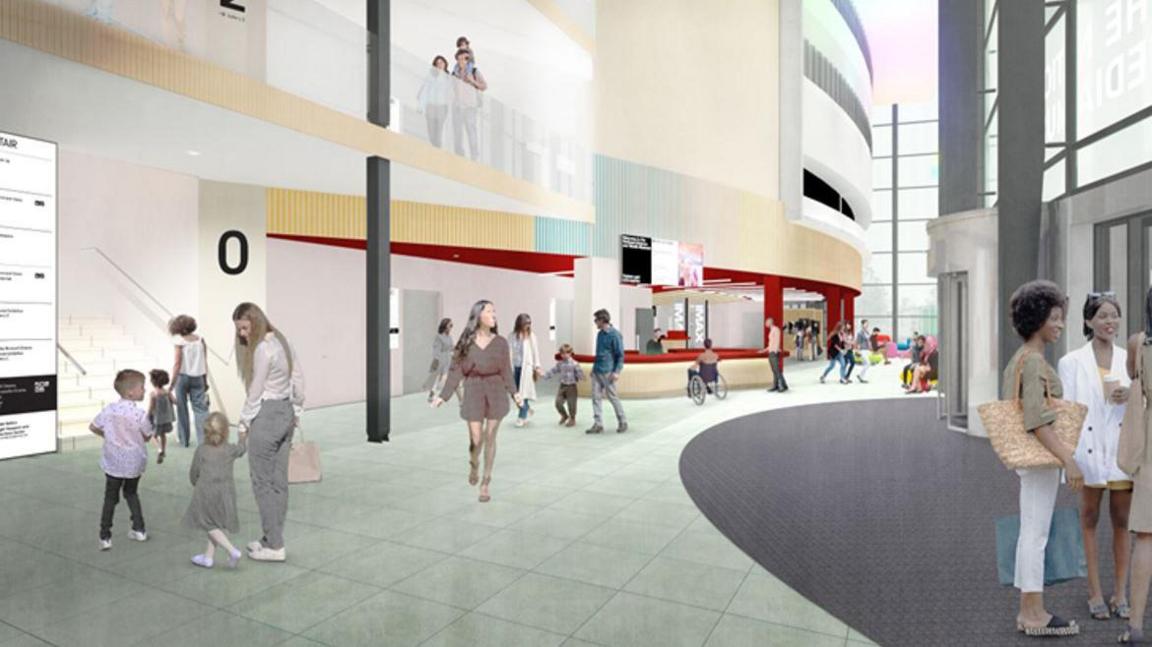 An artist's impression of how the media museum foyer will look when it reopens