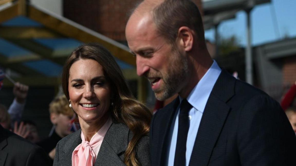 The Princess and Prince of Wales, head and shoulders photo, in Southport
