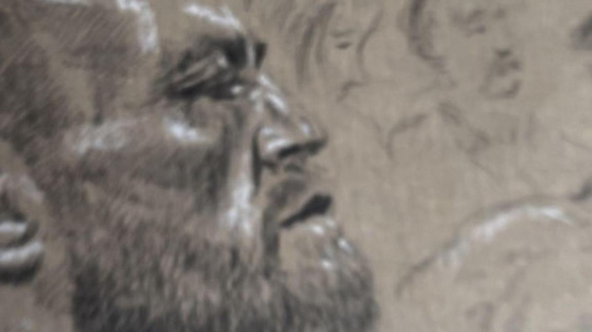 An artist sketch of a side profile of Conor McGregor's face