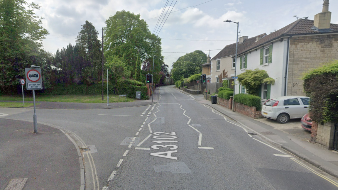 Google image of A3102 Lowbourne near its junction with Ruskin Avenue 