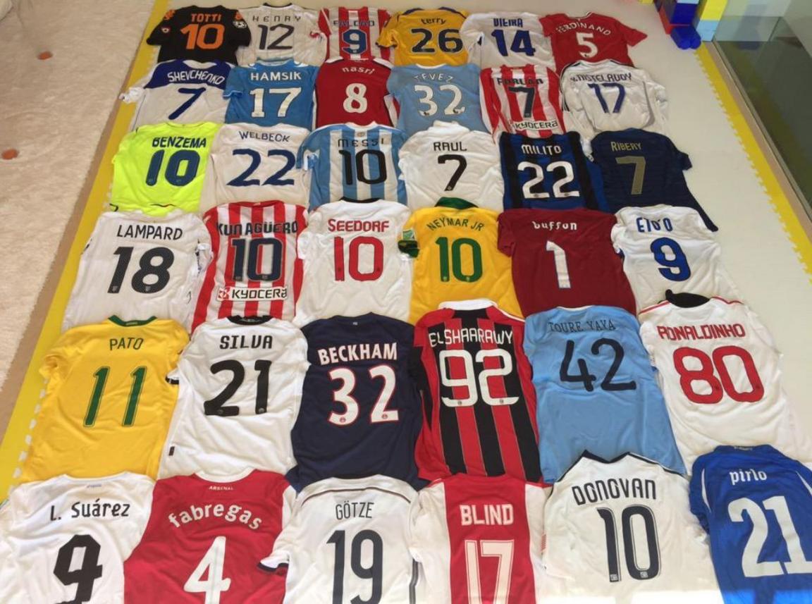 Gerard Pique shared a photo of some of the shirts he discovered while sorting through his things