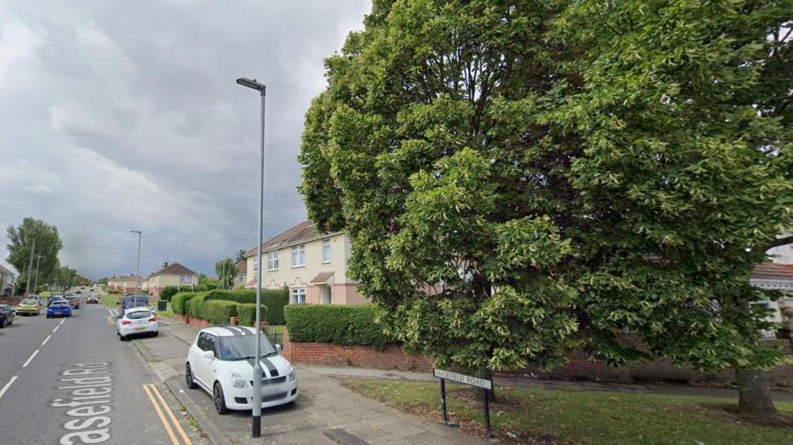 Parked cars along Masefield Road in Hartlepool