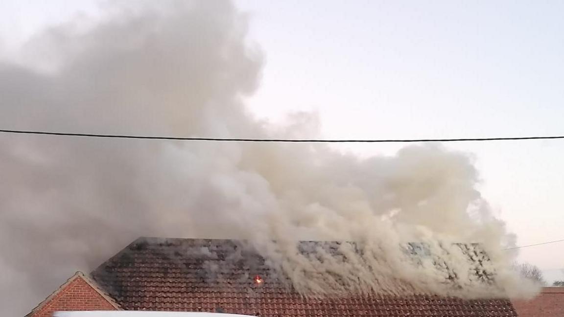 A fire at Walsingham Village Hall