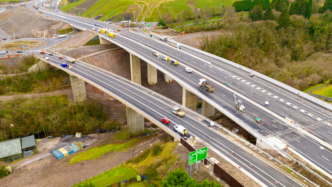 The new Taf Fawr and A470 Junction on the Heads of the Valleys road