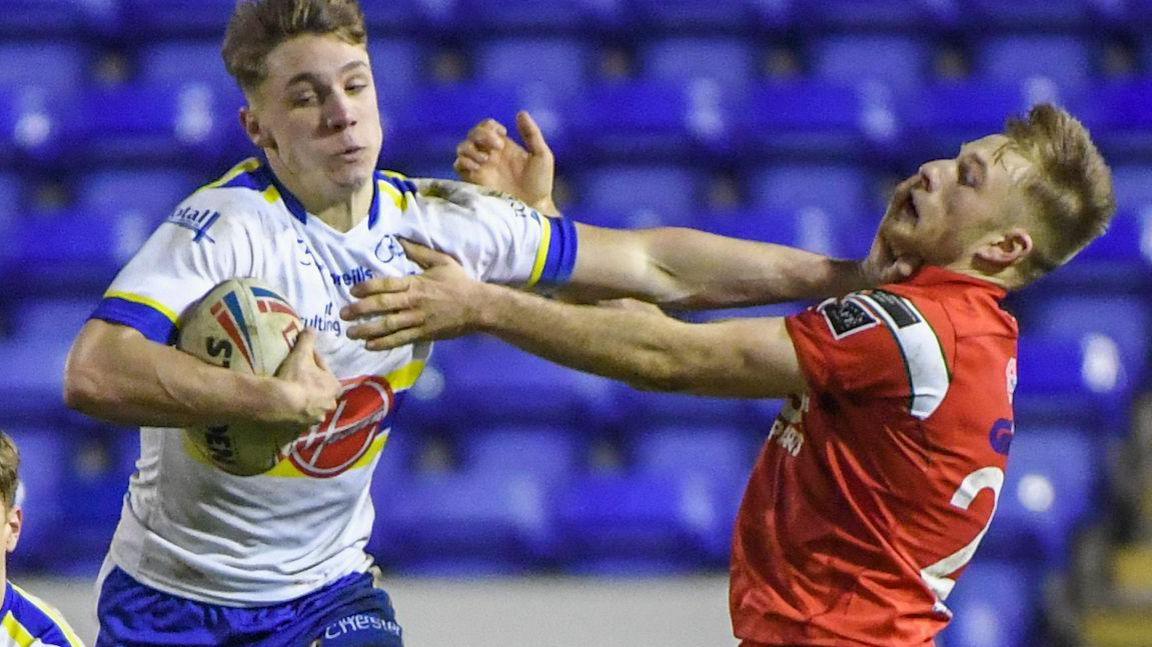 Noah Booth in action for Warrington Wolves' reserves