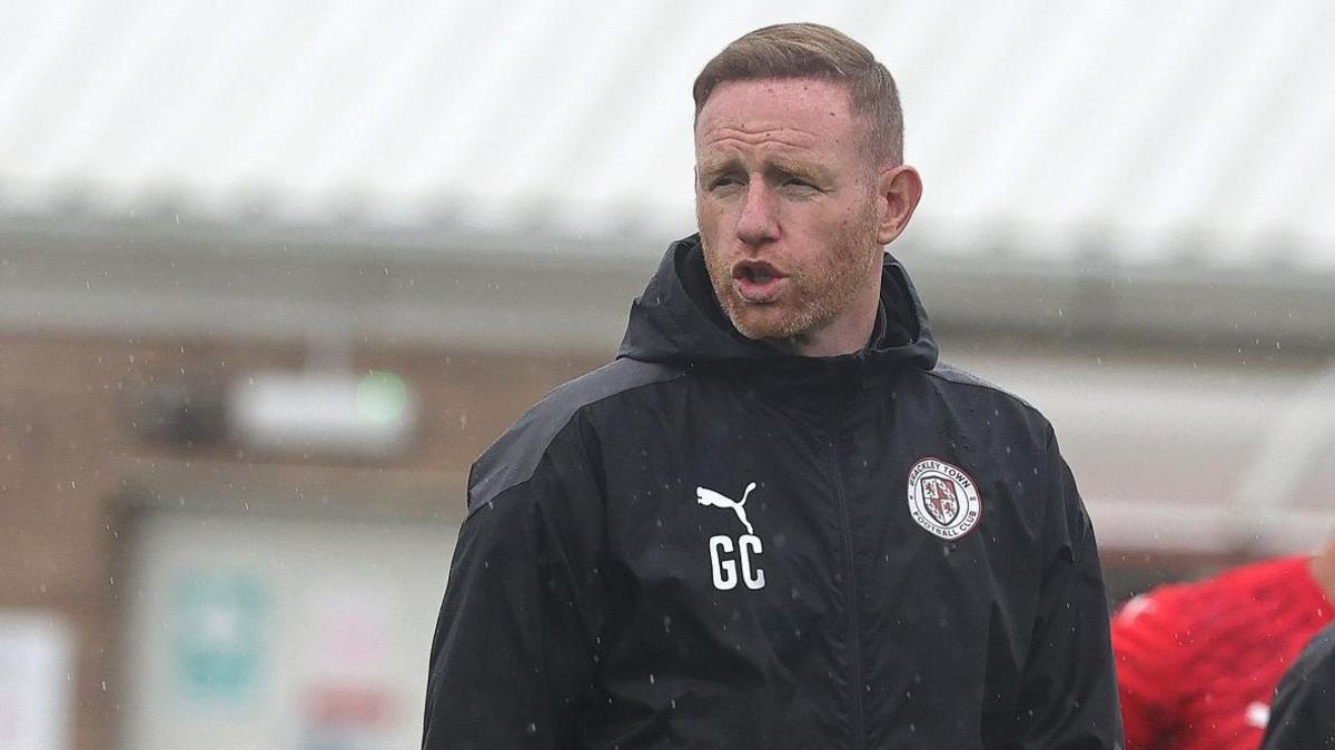 Brackley boss Gavin Cowan on the training pitch