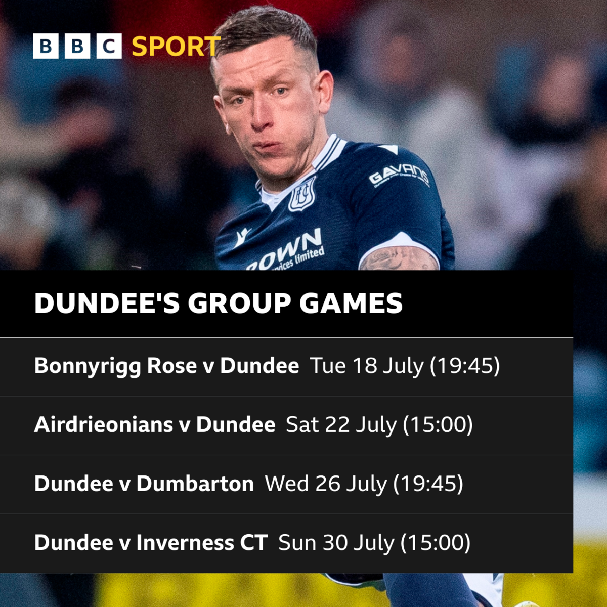 Dundee tie chosen for TV as Viaplay Cup fixtures confirmed - BBC Sport