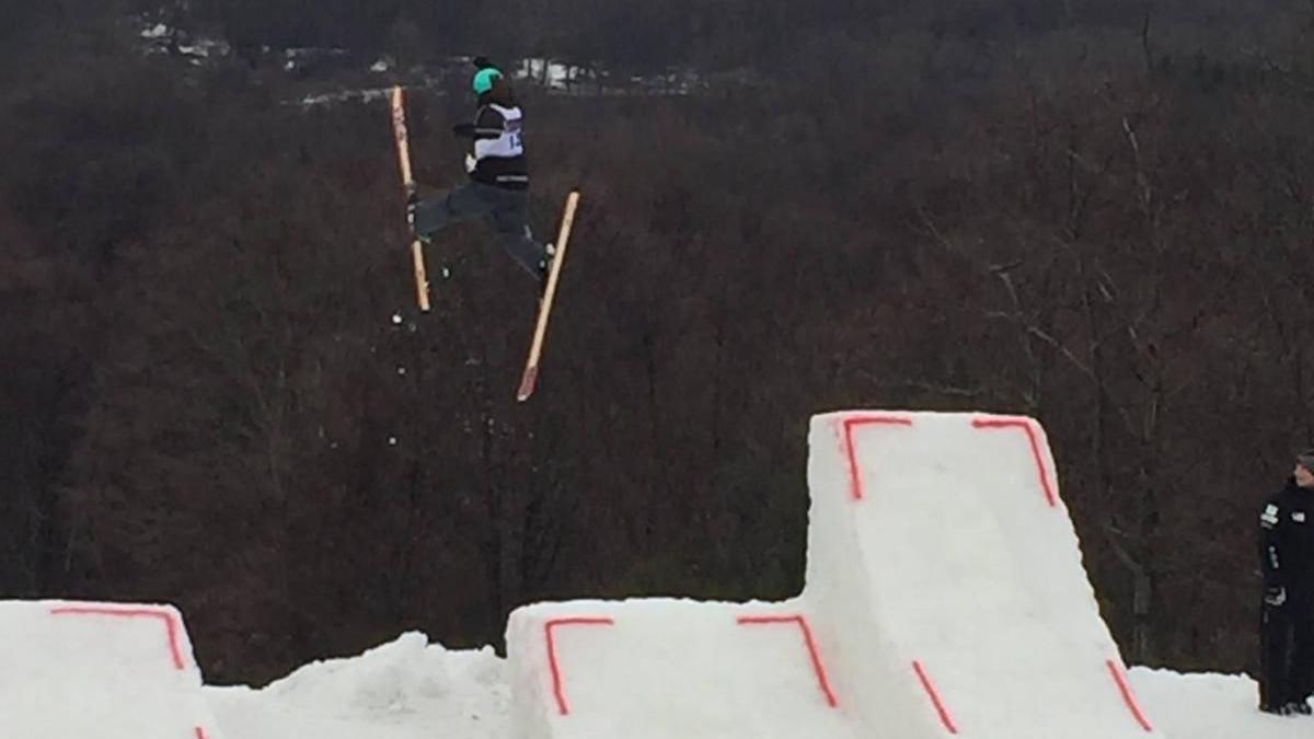 Emily Henrich in action as a aerial skier