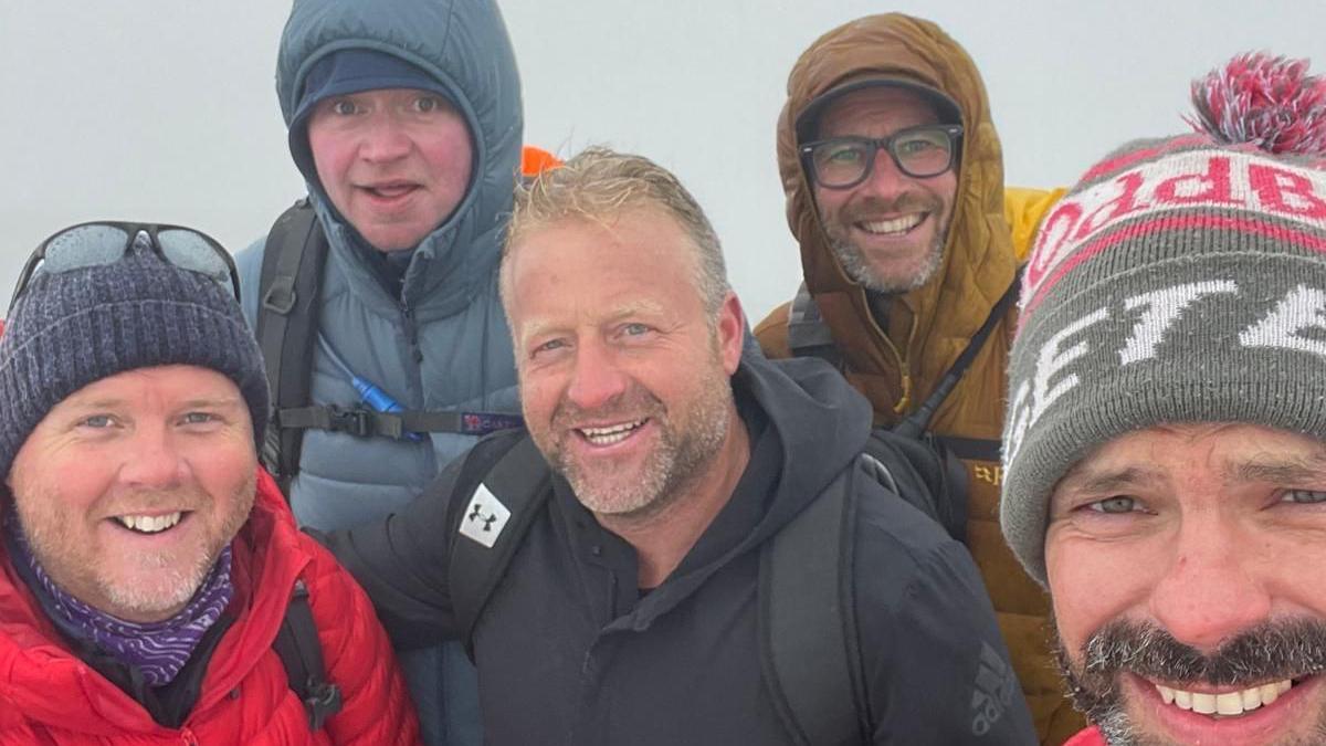 Alex Conley's friends on Snowdon, Wales