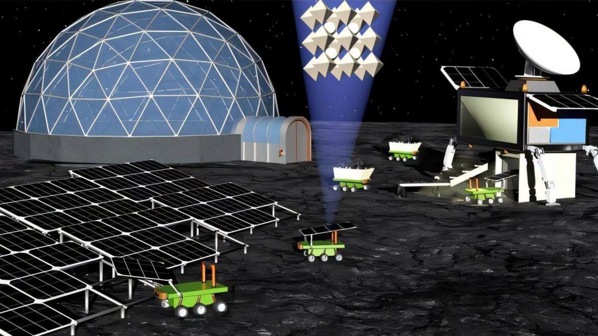 what a solar panel-powered moon base could look like