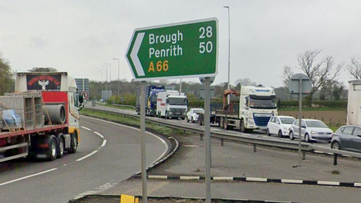 A66 road sign