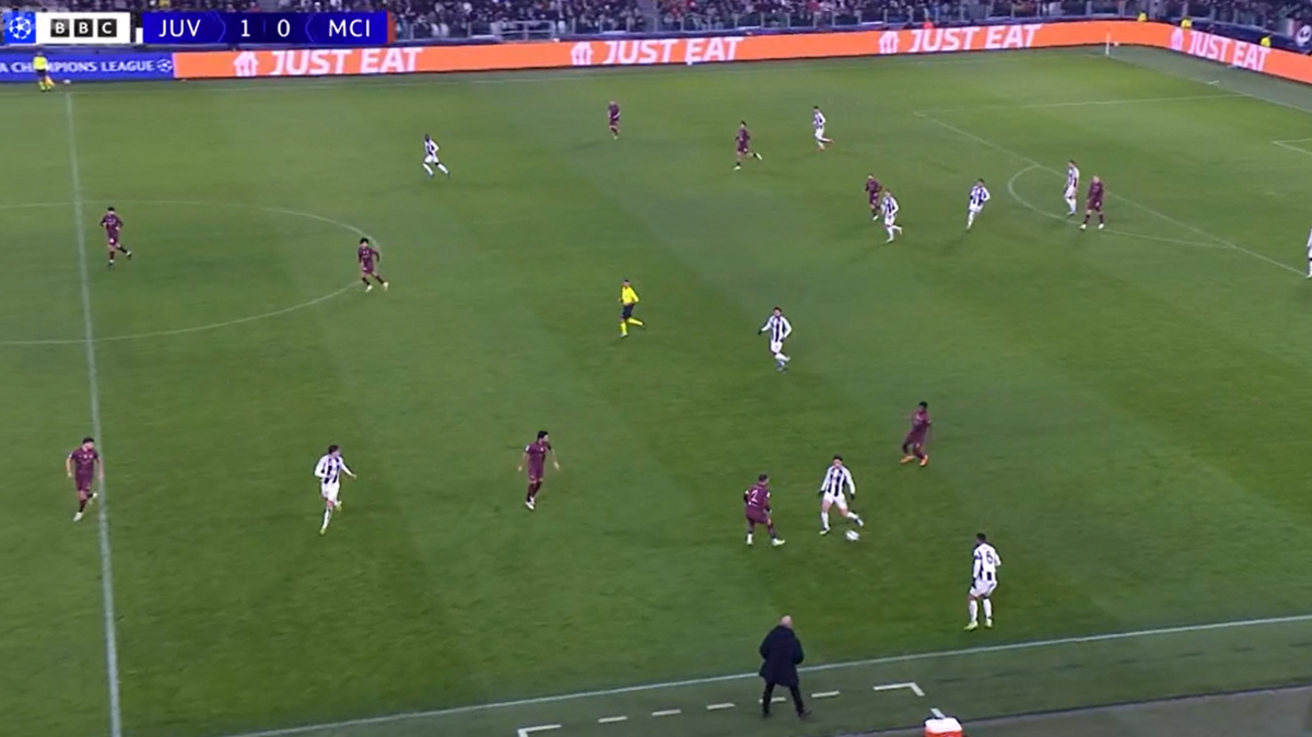 A general view of play between Manchester City and Juventus from their Champions League game in Turin in December.