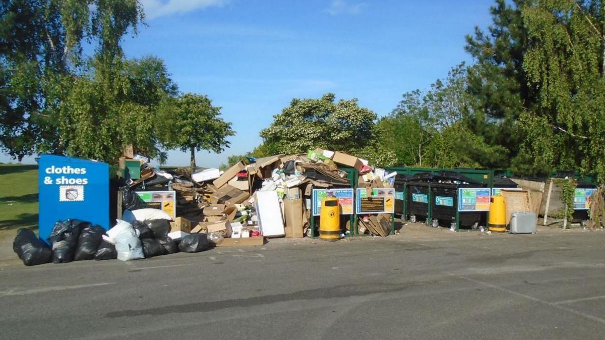 Fly-tipping at The Mound car park in Tattenham Corner