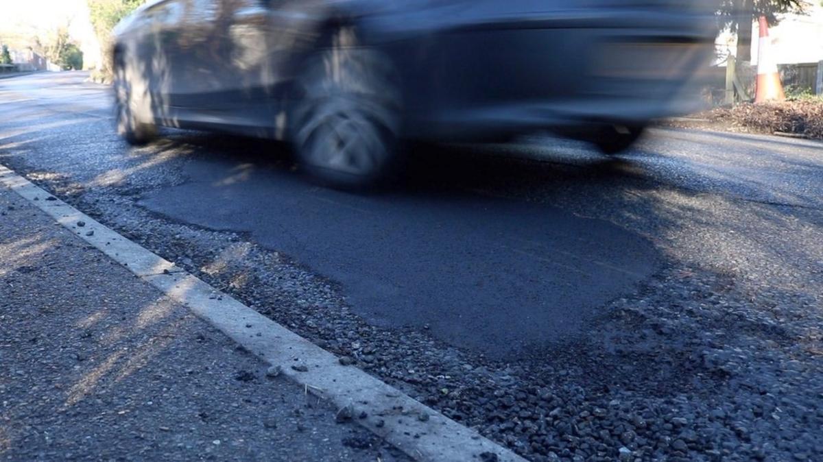 Repaired pothole on Jacksons Lane