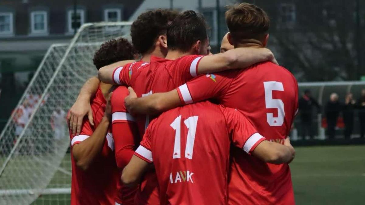 Jersey Bulls players celebrate a goal