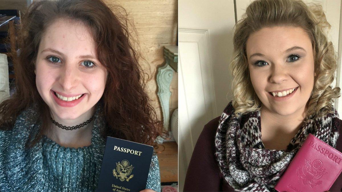 Morgan Grant and Hilary Cassoday - two new US passport holders