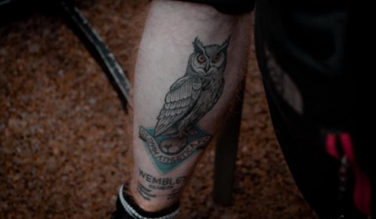 A fan with an Oldham Athletic tattoo