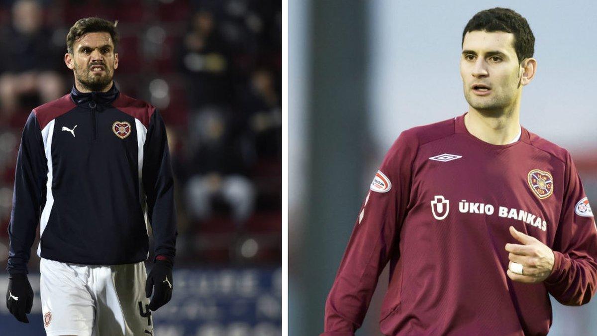 Alexandros Tziolis (left) says former Hearts star Christos Karipidis sold him on a move to Tynecastle