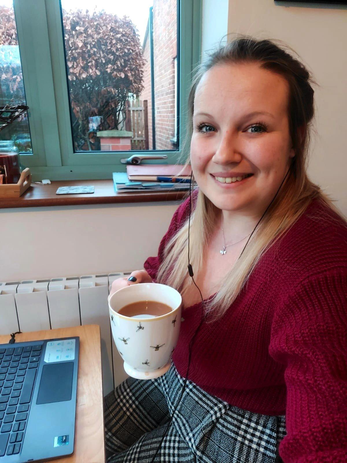 Chloe Ball-Hopkins at her desk