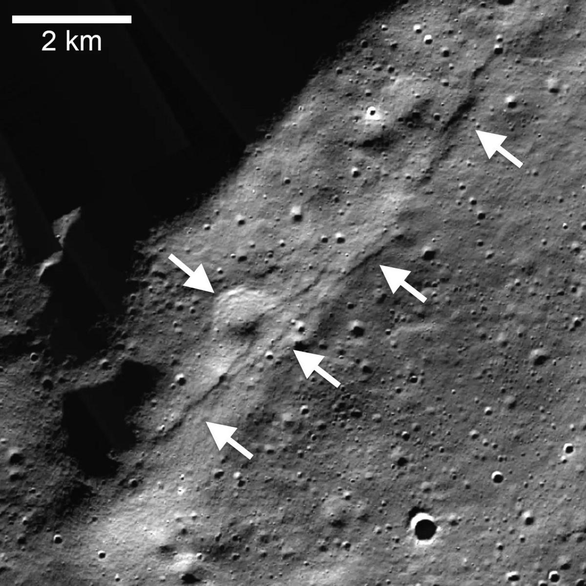 Nasa's Lunar Reconnaissance Orbiter discovered faults on the Moon's surface.