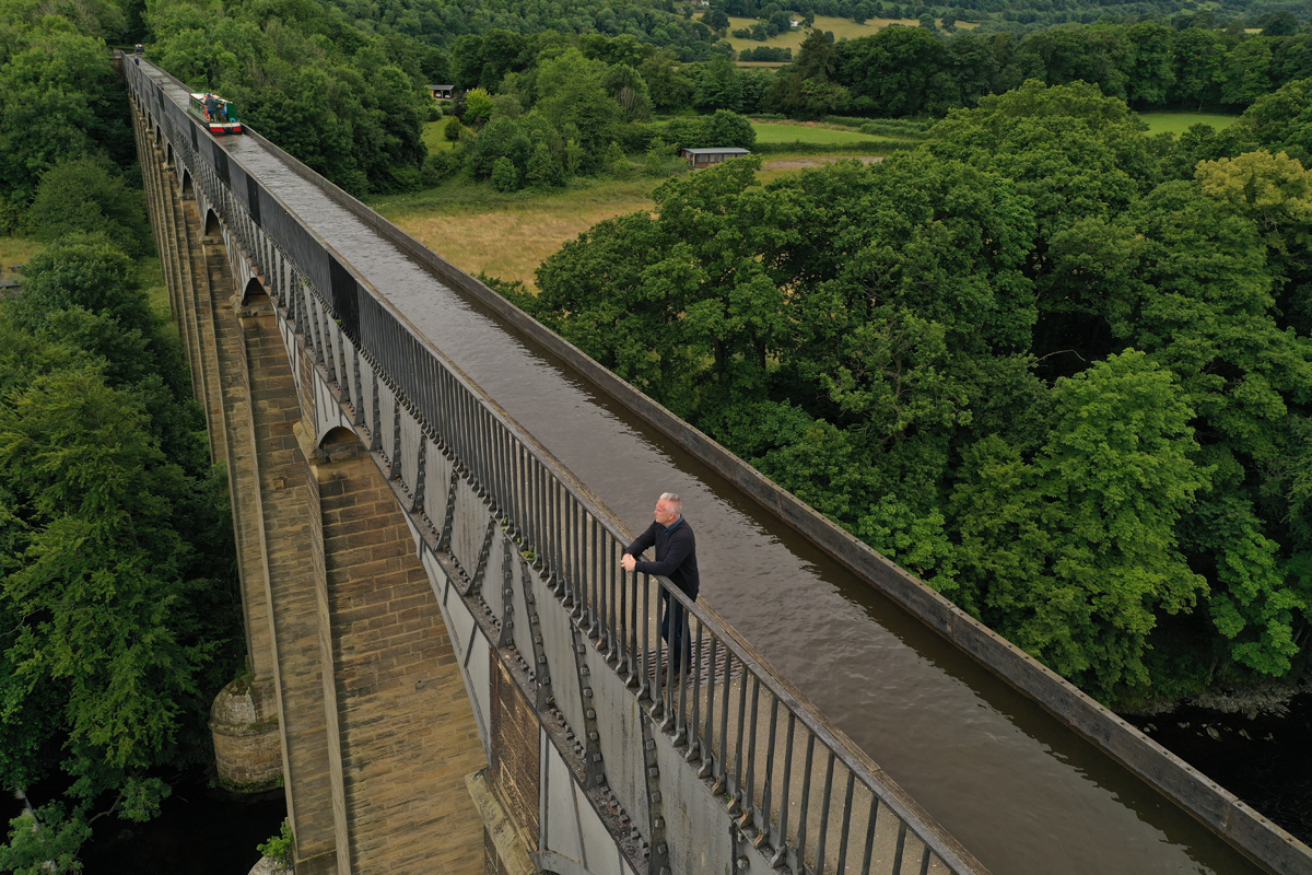 Huw at the World Heritage site, Pontcysyllte Aqueduct