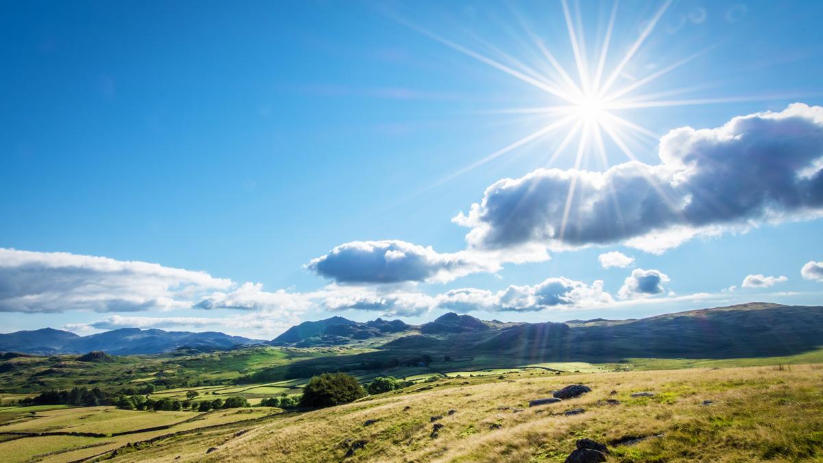 Bright sunshine in the Lake District