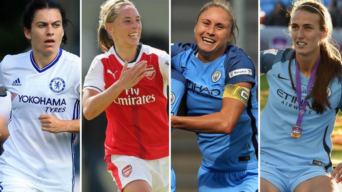 Karen Carney (left), Jordan Nobbs, Steph Houghton and Jill Scott