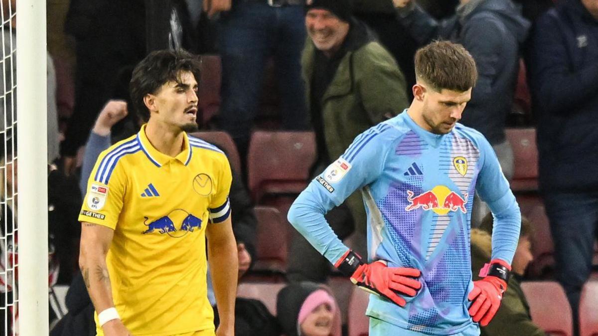 Leeds captain Pascal Struijk and Illan Meslier after Sunderland's late equaliser