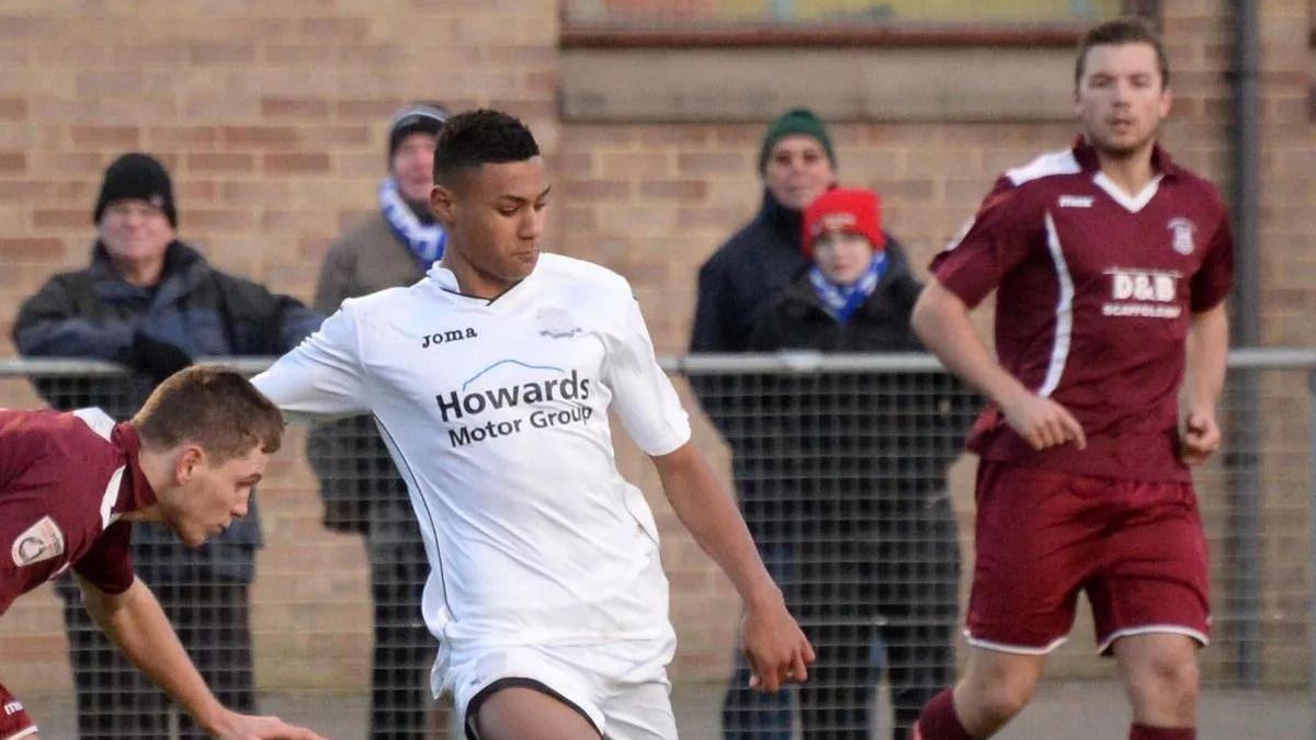 Ollie Watkins playing football for Weston-super-Mare