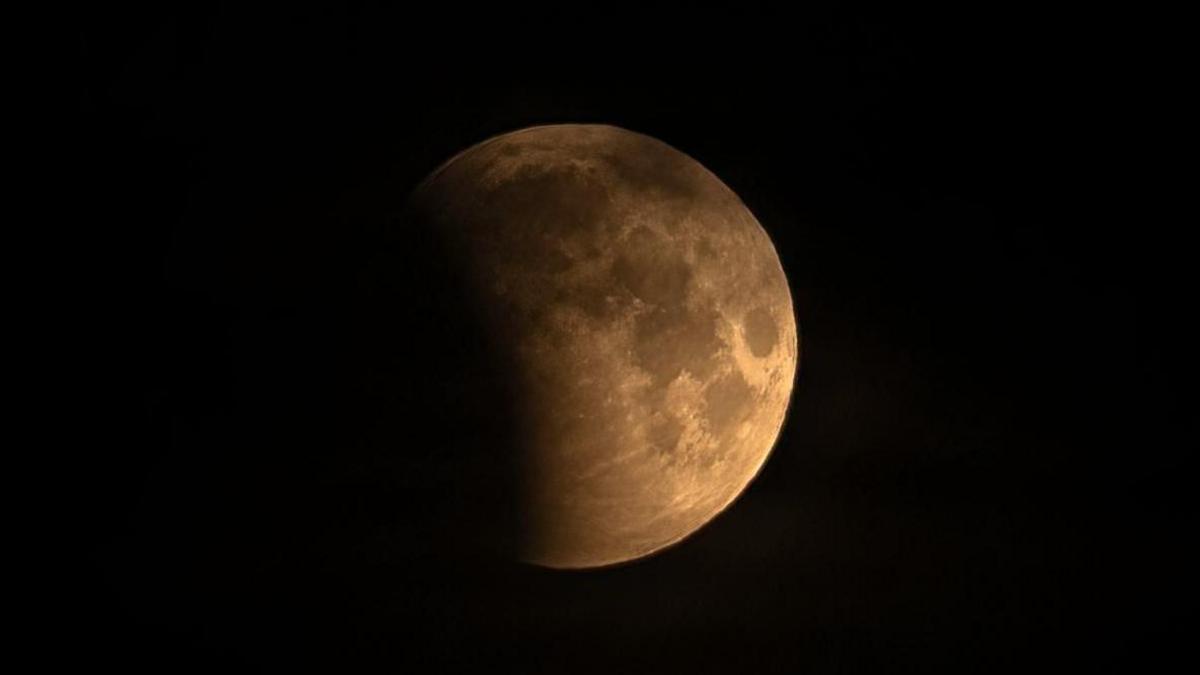 A picture of a partial lunar eclipse