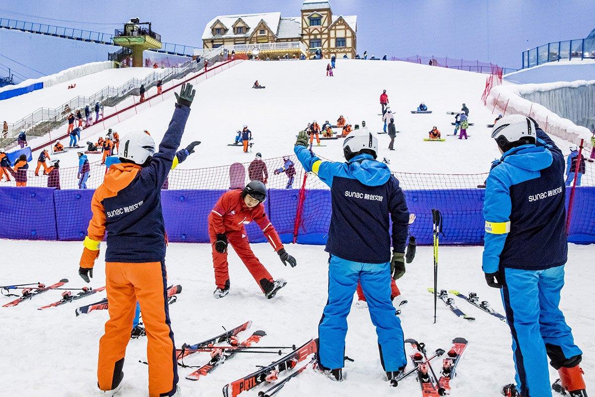 Ski instructors at work