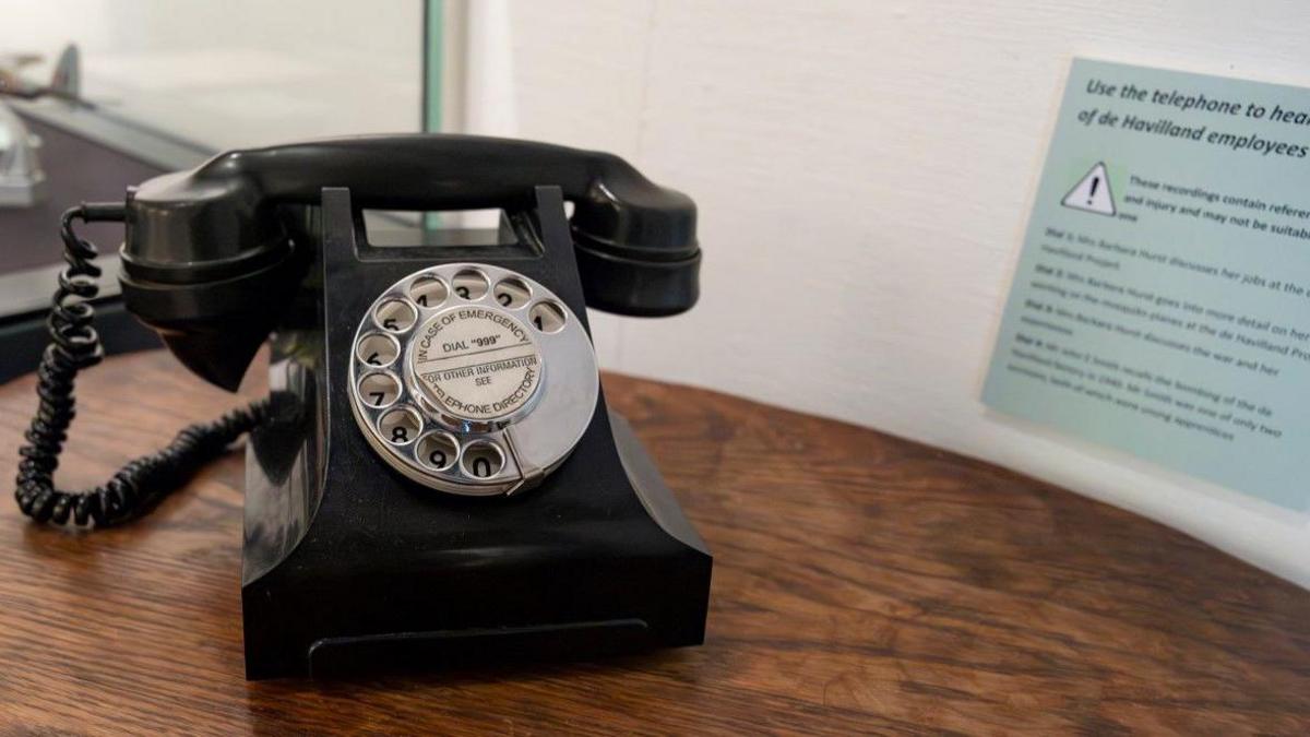 Telephone that forms part of a museum exhibition