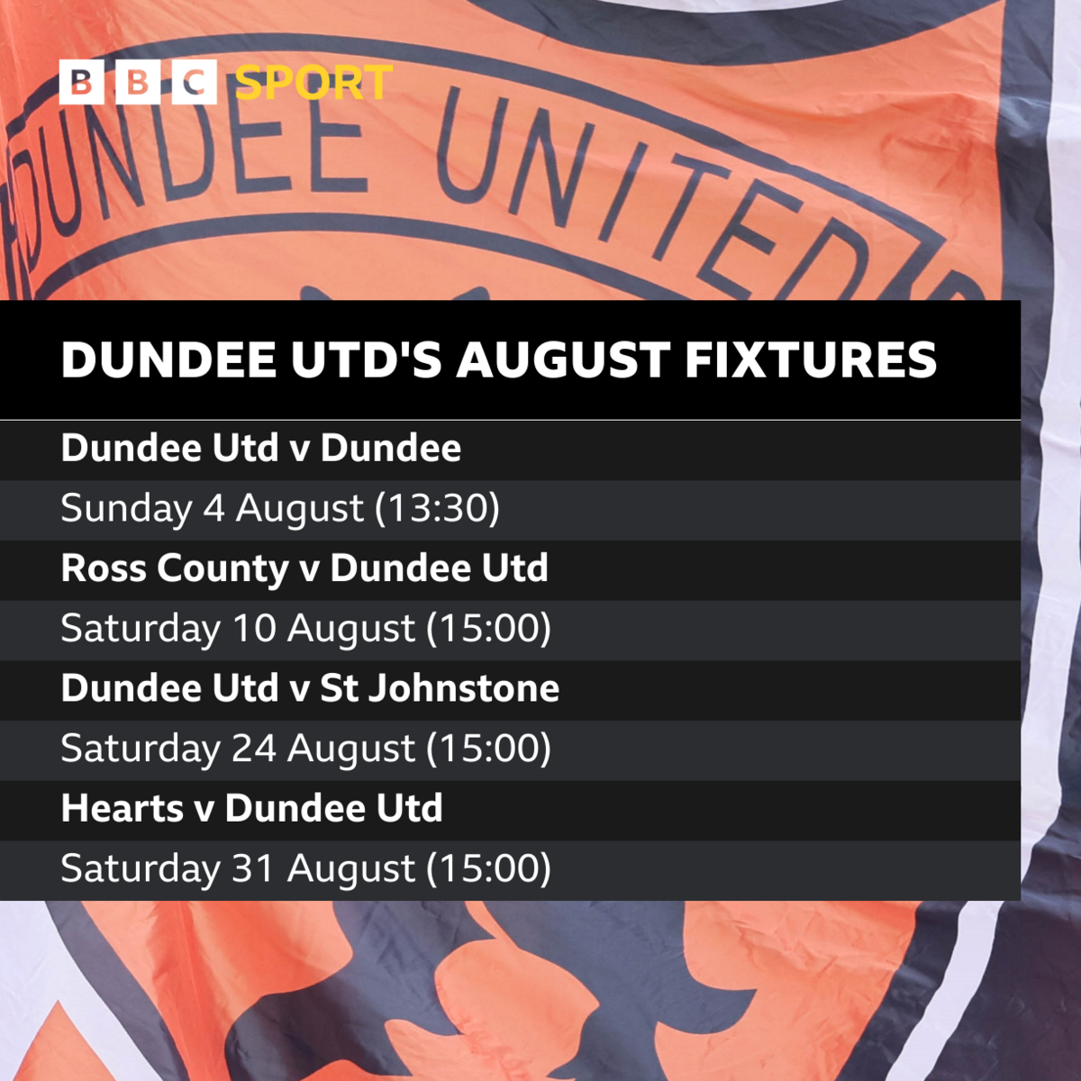 Scottish Premiership Key fixtures in Dundee United s season BBC Sport