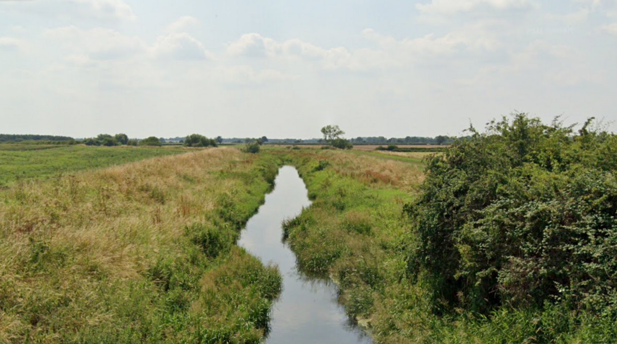 The upper River Witham pictured between Grantham and Lincoln