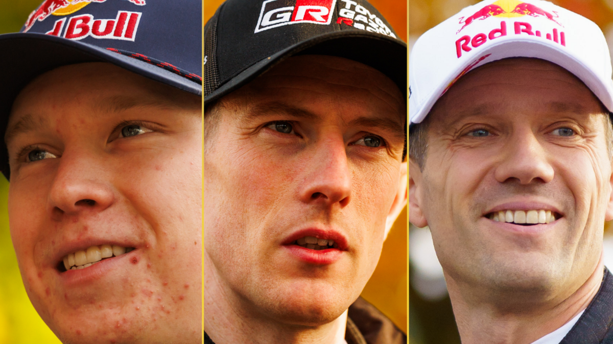 Kalle Rovanpera, Elfyn Evans and Sebastien Ogier