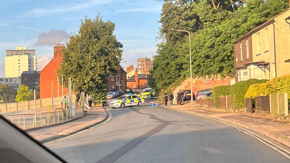 Police at the scene in Burrell Road, Ipswich